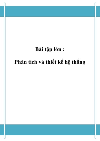 Bài tập lớn Phân tích và thiết kế hệ thống