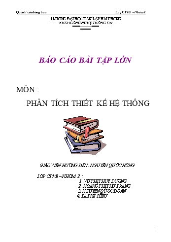 Bài tập lớp Phân tích thiết kế hệ thông quản lý cửa hàng hoa
