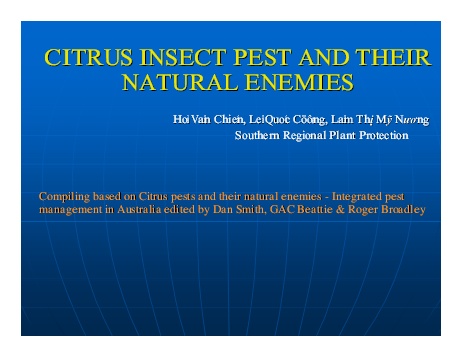 Bài thuyết trình Citrus insect pest and their natural enemies