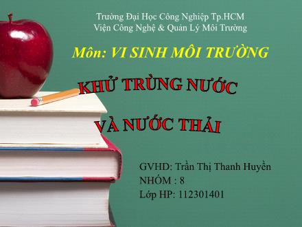 Bài thuyết trình Khử trùng nước và nước thải