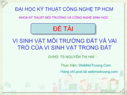 Bài thuyết trình Vi sinh vật môi trường đất và vai trò của vi sinh vật trong đất