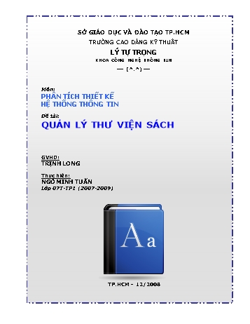 Báo cáo Đề tài Quản lý thư viện sách
