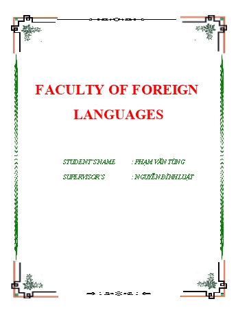 Báo cáo Faculty of foreign languages
