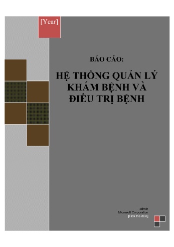 Báo cáo Hệ thống quản lý khám bệnh và điều trị bệnh