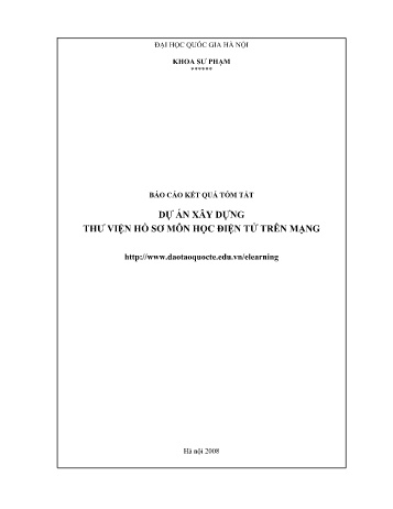 Báo cáo kết quả tóm tắt dự án Xây dựng thư viện hồ sơ môn học điện tử trên mạng