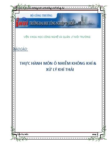 Báo cáo Ô nhiễm không khí và khống chế tiếng ồn