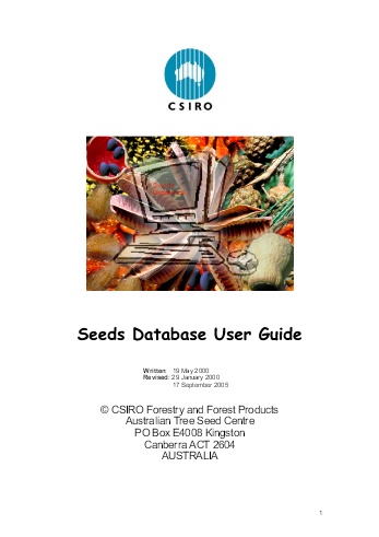 Báo cáo Seeds database user guide