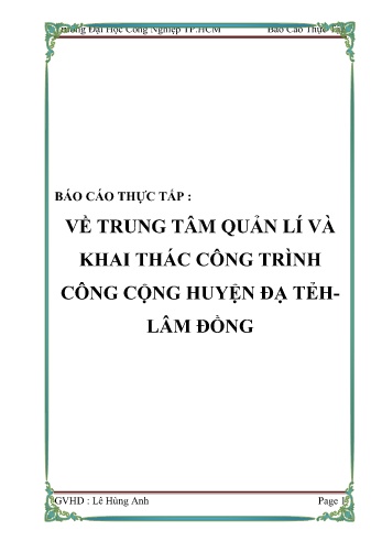 Báo cáo thực tập Về trung tâm quản lí và khai thác công trình công cộng huyện Đạ Tẻh Lâm Đồng