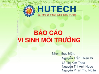 Báo cáo Vi sinh môi trường