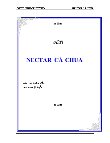 Đề tài Nectar cà chua