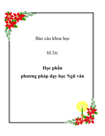 Đề tài Phương pháp dạy học Ngữ văn