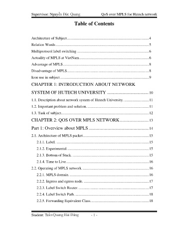 Đề tài QoS over MPLS for Hutech network