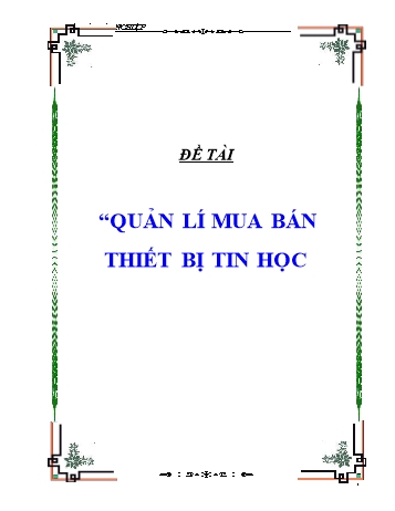 Đề tài Quản lý mua bán thiết bị tin học