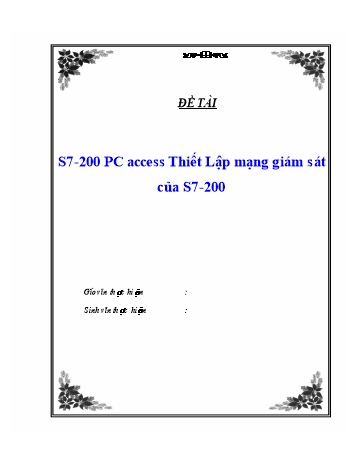 Đề tài S7-200 PC access thiết Lập mạng giám sát của S7-200