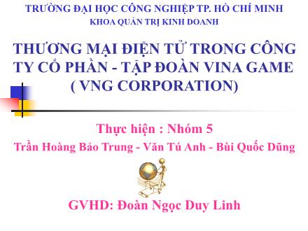 Đề tài Thương mại điện tử trong Công ty Cổ phần - Tập đoàn Vina Game