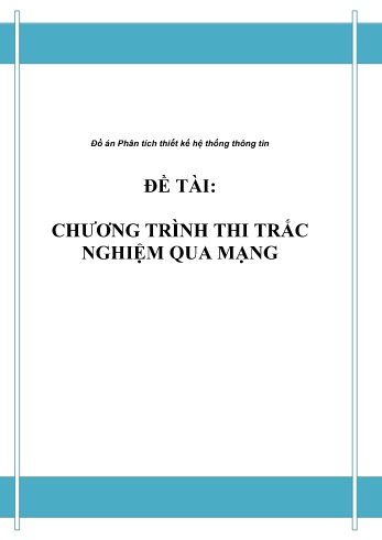 Đồ án Chương trình thi trắc nghiệm qua mạng