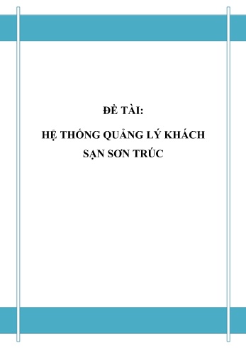 Đồ án Hệ thống quảng lý khách sạn Sơn Trúc