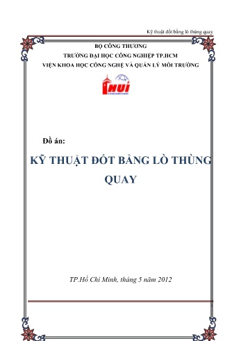 Đồ án Kỹ thuật đốt bằng lò thùng quay