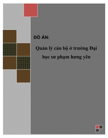 Đồ án Phân tích thiết kế hệ thống Quản lý cán bộ ở trường Đại học Sư phạm Hưng Yên