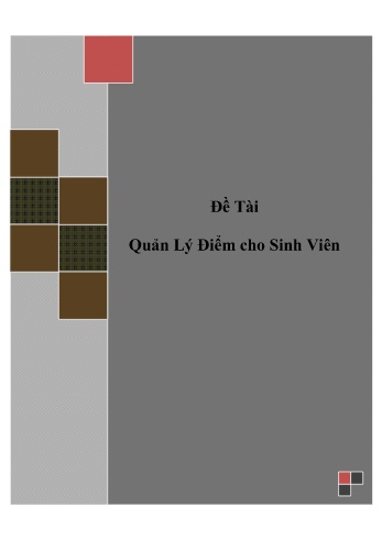 Đồ án Phân tích và thiết kế hệ thống Quản lý điểm cho sinh viên