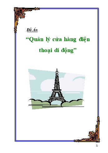 Đồ án Quản lý cửa hàng điện thoại di động