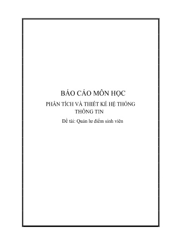 Đồ án Quản lý điểm sinh viên