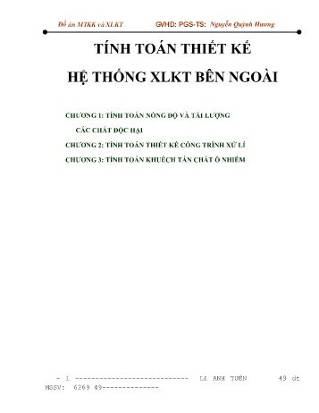 Đồ án Tính toán thiết kế hệ thống xử lý khói thải bên ngoài