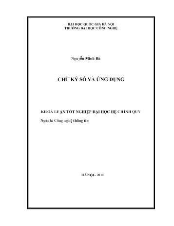 Khóa luận Chữ ký số và ứng dụng