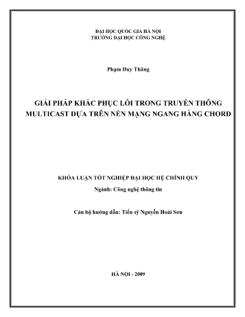 Khóa luận Giải pháp khắc phục lỗi trong truyền thông multicast dựa trên nền mạng ngang hàng Chord