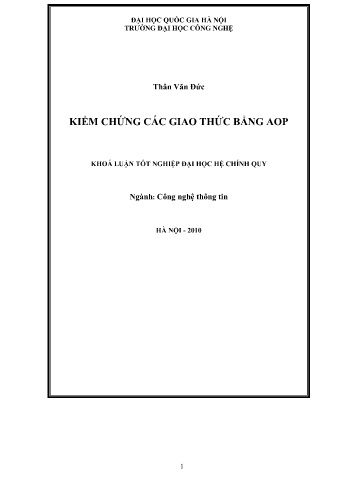 Khóa luận Kiểm chứng các giao thức bằng AOP