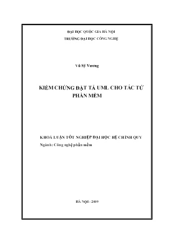 Khóa luận Kiểm chứng đặt tả UML cho tác tử phần mềm