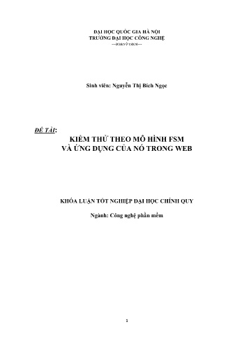 Khóa luận Kiểm thử theo mô hình FSM và ứng dụng của nó trong web