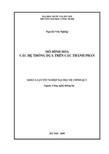 Khóa luận Mô hình hóa các hệ thống dựa trên các thành phần