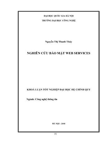 Khóa luận Nghiên cứu bảo mật web services