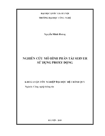 Khóa luận Nghiên cứu mô hình phân tải server sử dụng proxy động
