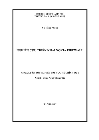 Khóa luận Nghiên cứu triển khai Nokia Firewall