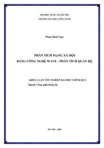 Khóa luận Phân tích mạng xã hội bằng công nghệ Wave - Phân tích quan hệ