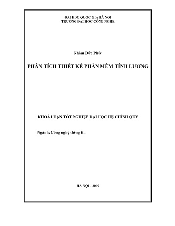 Khóa luận Phân tích thiết kế phần mềm tính lương