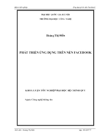 Khóa luận Phát triển ứng dụng trên nền Facebook