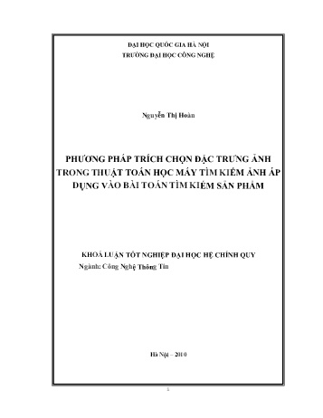 Khóa luận Phương pháp trích chọn đặc trưng ảnh trong thuật toán học máy tìm kiếm ảnh áp dụng vào bài toán tìm kiếm sản phẩm