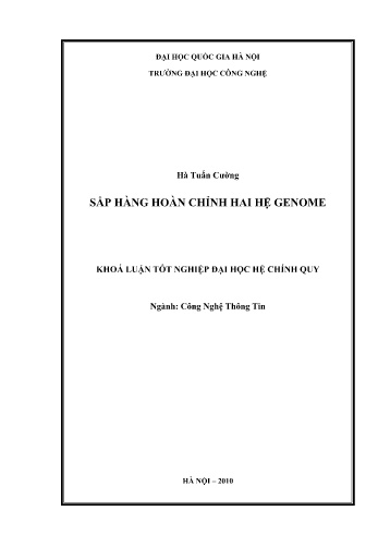 Khóa luận Sắp hàng hoàn chỉnh hai hệ genome