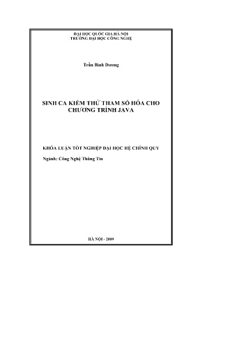 Khóa luận Sinh ca kiểm thử tham số hóa cho chương trình Java