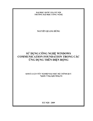 Khóa luận Sử dụng công nghệ Windows Communication Foundation trong các ứng dụng trên diện rộng