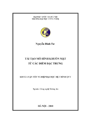 Khóa luận Tái tạo mô hình khuôn mặt từ các điểm đặc trưng
