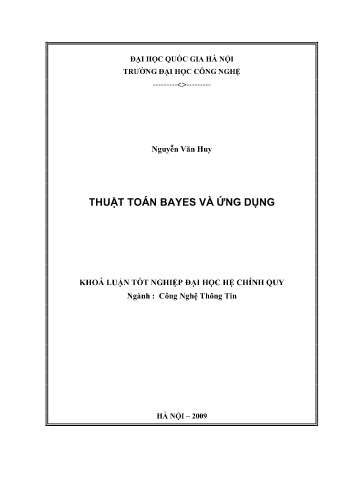 Khóa luận Thuật toán Bayes và ứng dụng