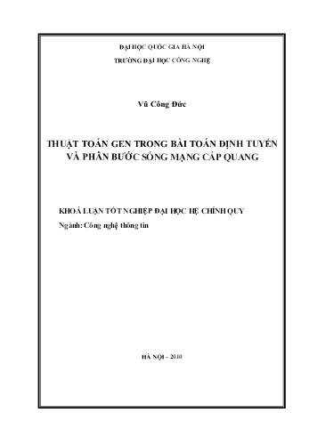 Khóa luận Thuật toán gen trong bài toán định tuyến và phân bước sóng mạng cáp quang