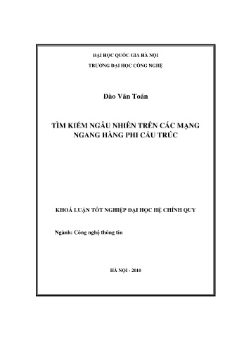 Khóa luận Tìm kiếm ngẫu nhiên trên các mạng ngang hàng phi cấu trúc