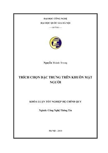 Khóa luận Trích chọn đặc trưng trên khuôn mặt người
