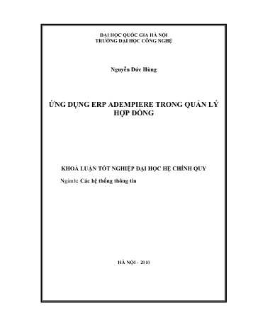 Khóa luận Ứng dụng ERP Adempiere trong quản lý hợp đồng