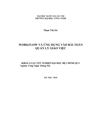 Khóa luận Workflow và ứng dụng vào bài toán quản lý giao việc